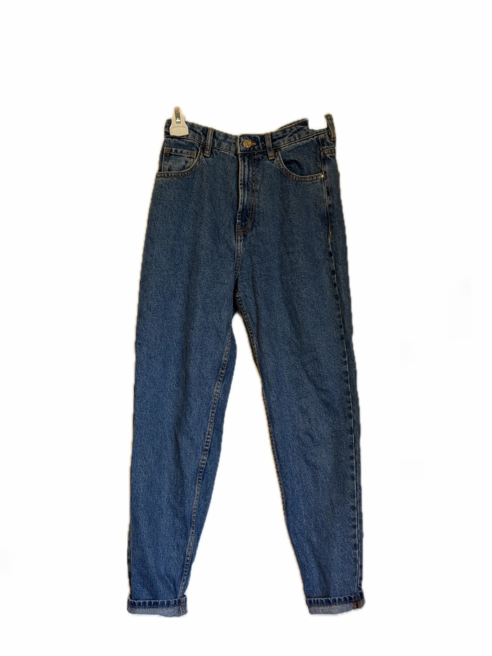 Zara High-Rise Dark Blue Mom Jeans